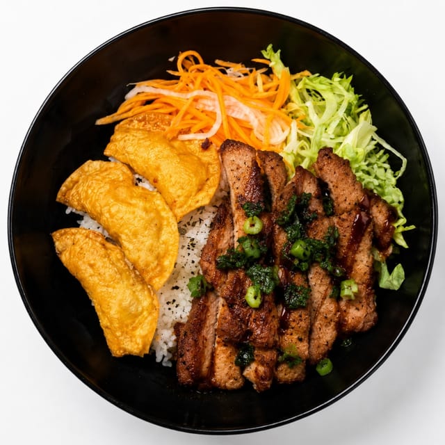 Chicken or Pork Rice Combo.