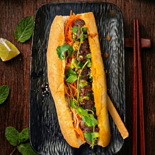 Grilled Beef Skewer Banh Mi