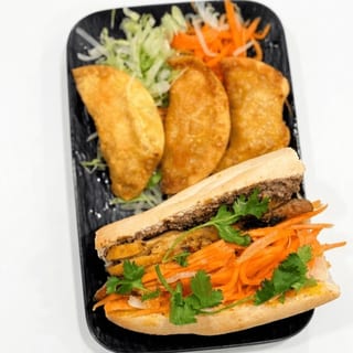 Half Banh Mi and Fried Dumplings