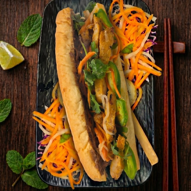 Tofu & Mushrooms Banh Mi.