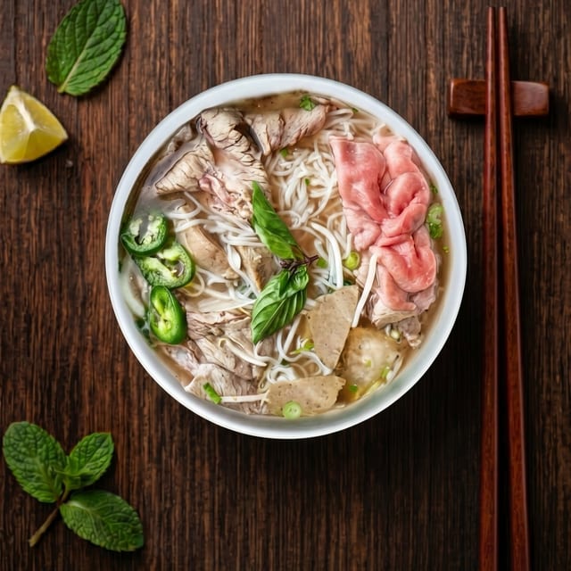 Beef Pho Super Deluxe.