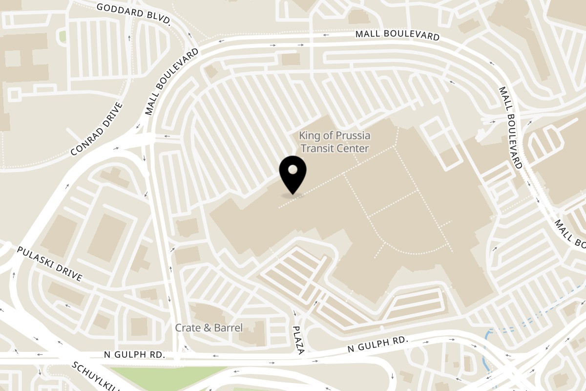 Map showing the location of Saigon Eats on 160 N Gulph Rd Spc 2005 Floor 2 in King of Prussia